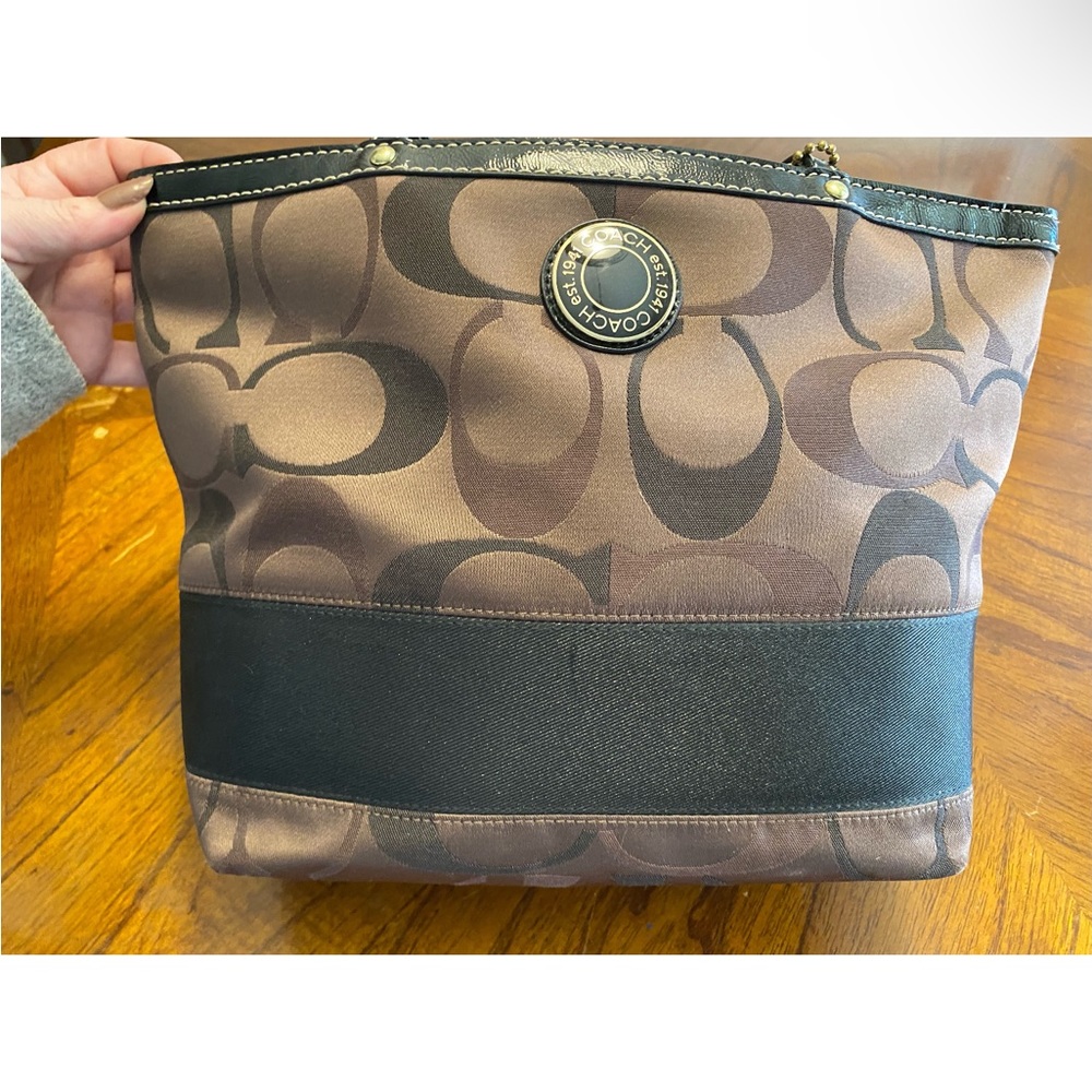 Coach Signature Stripe Tote